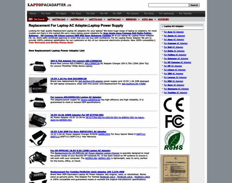 Laptopacadapter.ca thumbnail