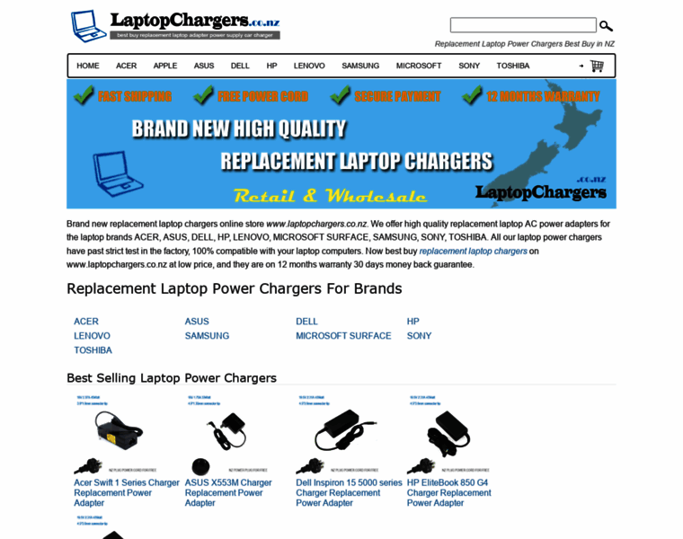 Laptopchargers.co.nz thumbnail