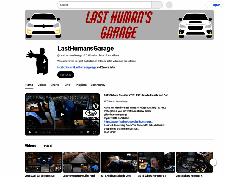 Lasthumansgarage.com thumbnail