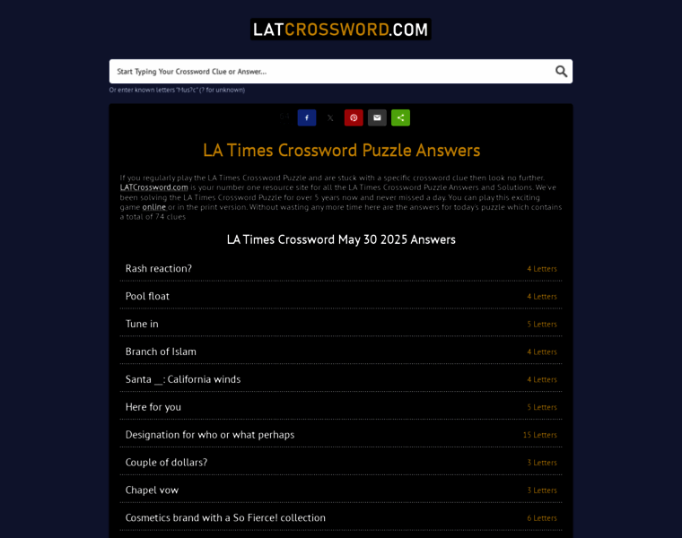 Latcrossword.com thumbnail Latcrossword.com thumbnail