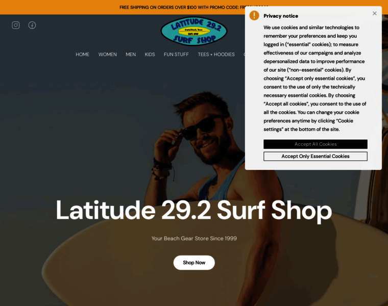Latitude29surfshop.com thumbnail