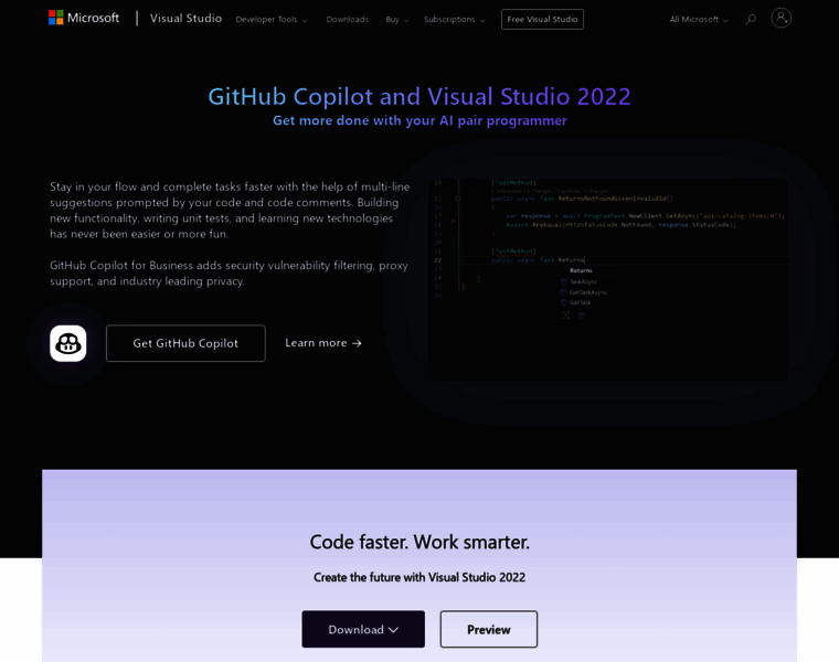 launch.visualstudio.com at WI. Visual Studio 2022 IDE - AI for coding ...