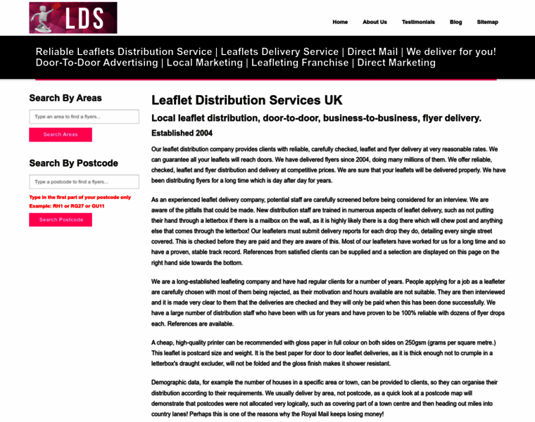 Leafletsdistributionservices.co.uk thumbnail