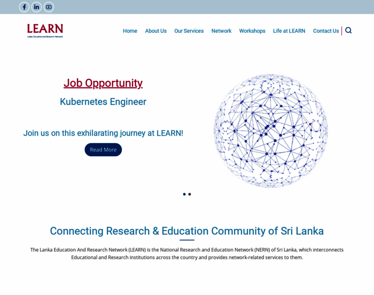 learn.ac.lk at WI. Home | Lanka Education and Research Network