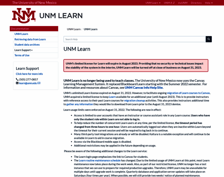 Learninfo.unm.edu thumbnail