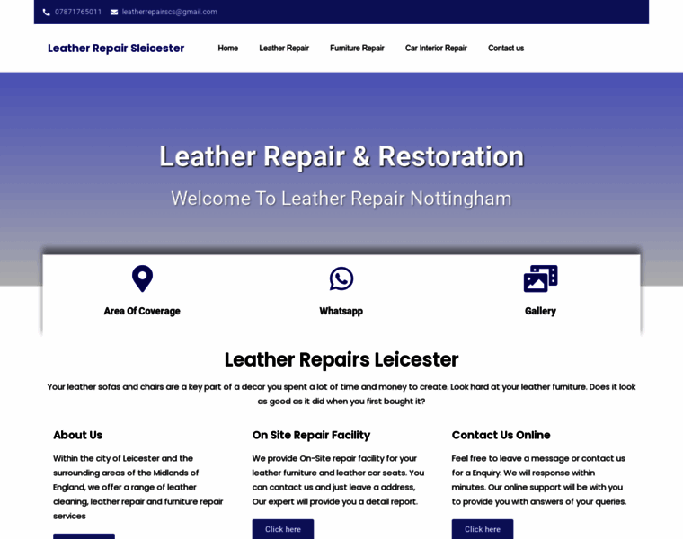 Leatherrepairsleicester.co.uk thumbnail