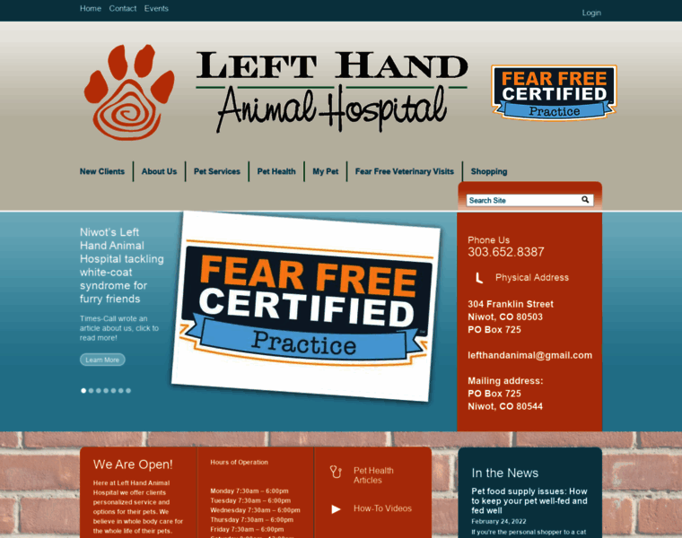 Lefthandanimalhospital.com thumbnail