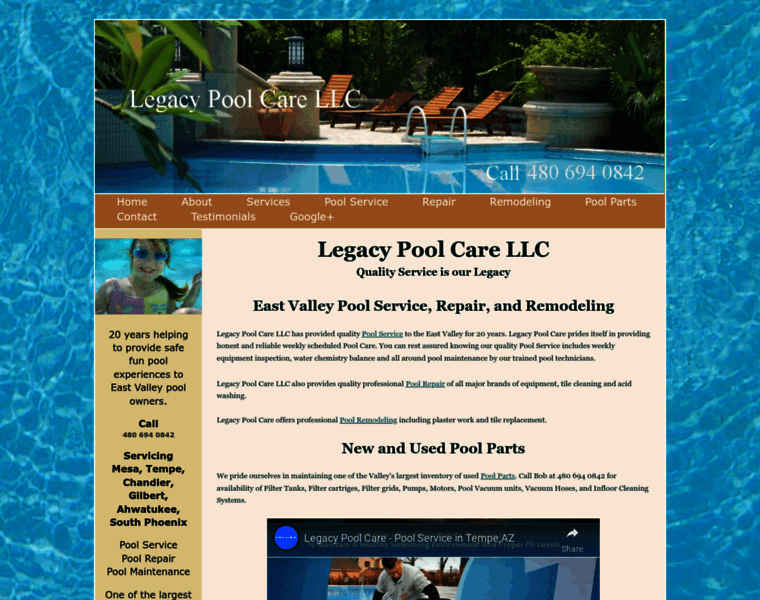 Legacypoolcare.com thumbnail