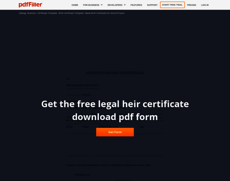 Legal-heir-certificate-sample.pdffiller.com thumbnail