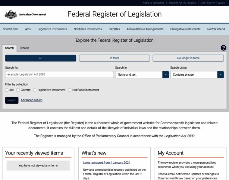 Legislation.gov.au thumbnail