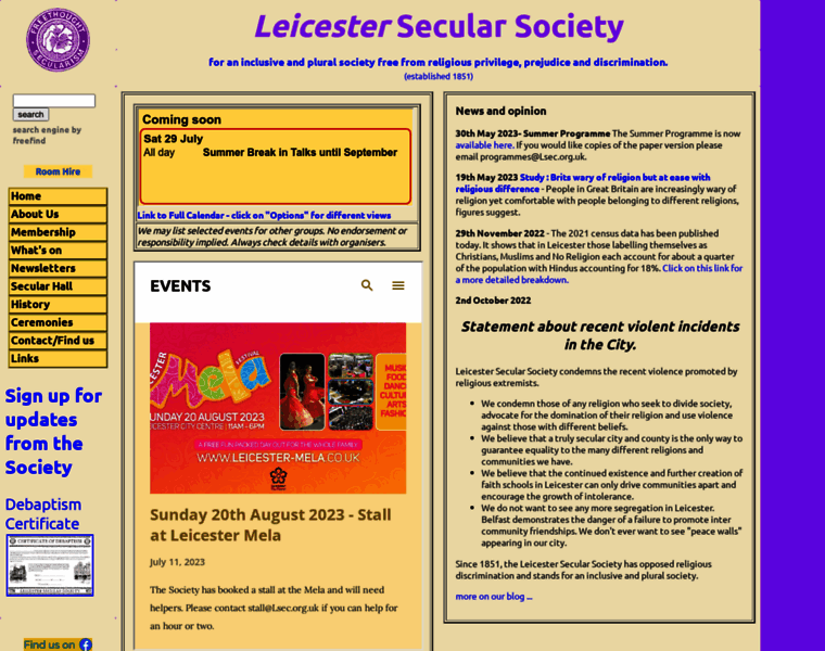 Leicestersecularsociety.org.uk thumbnail