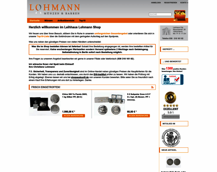 Leihhaus-lohmann-shop.de thumbnail