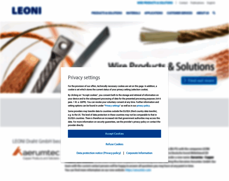 Leoni-wire-products-solutions.com thumbnail