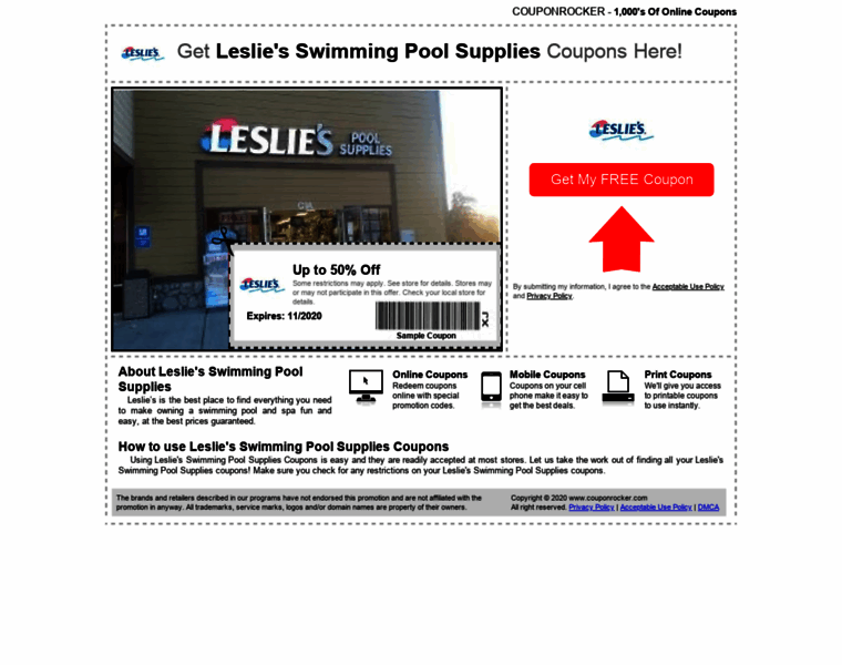 Lesliesswimming.couponrocker.com thumbnail