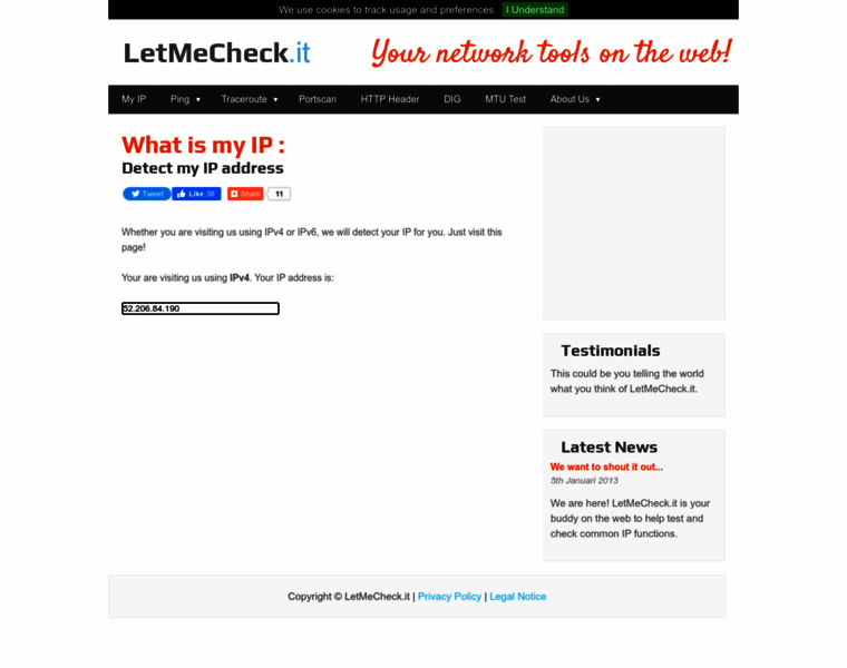 letmecheck.it at WI. Detect my IP - LetMeCheck.it