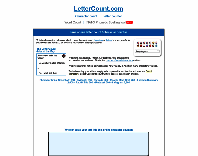 Lettercount.com thumbnail