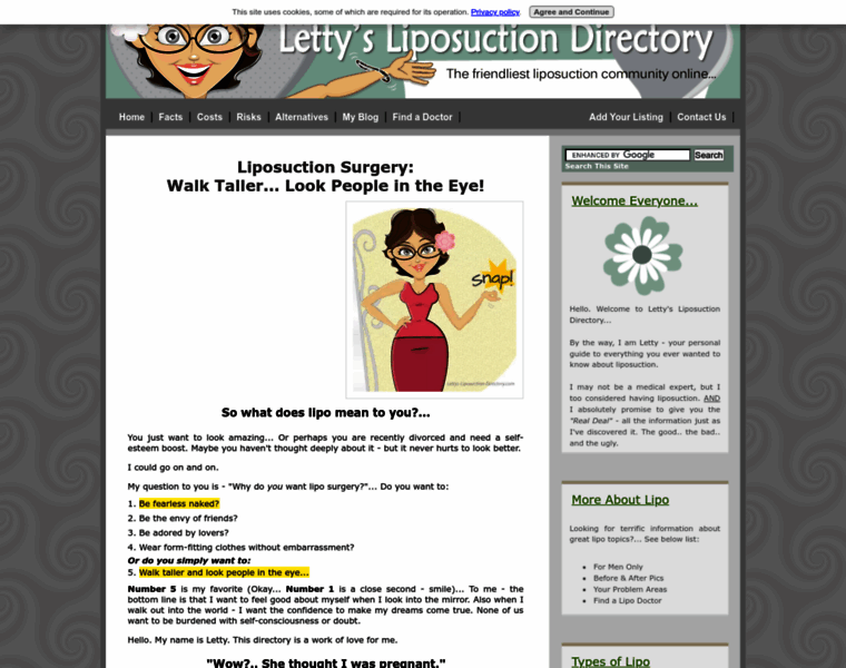 Lettys-liposuction-directory.com thumbnail