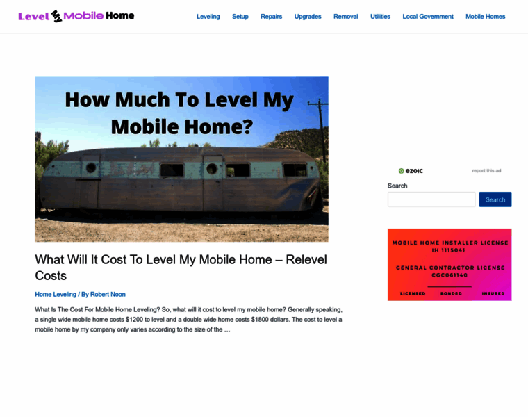 Levelmymobilehome.com thumbnail