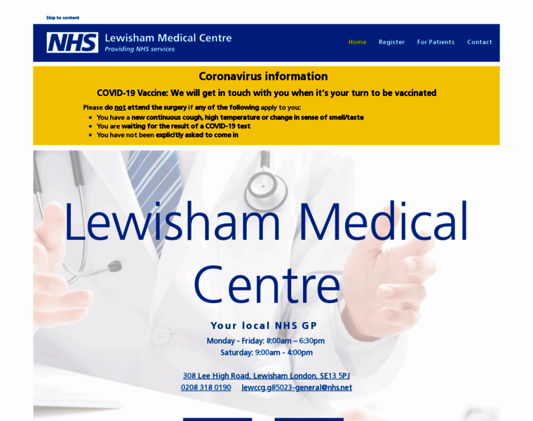 Lewishammedicalcentre.nhs.uk thumbnail
