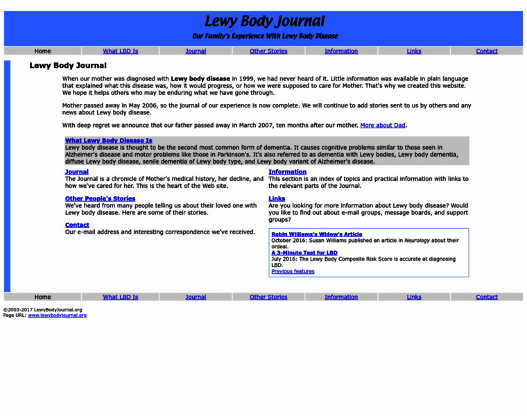 Lewybodyjournal.org thumbnail