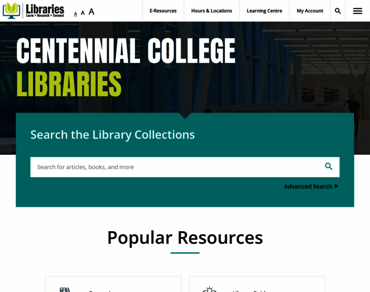 Library.centennialcollege.ca thumbnail
