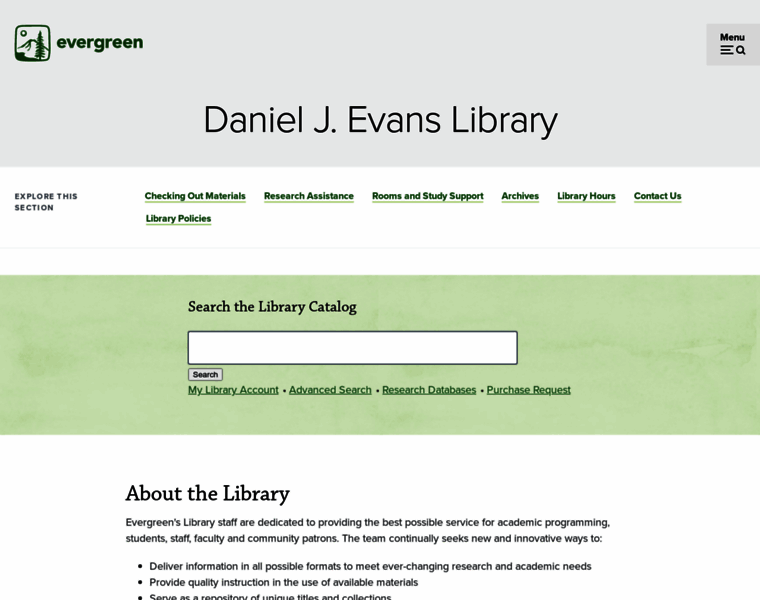 library.evergreen.edu at WI. Daniel J. Evans Library | The Evergreen ...