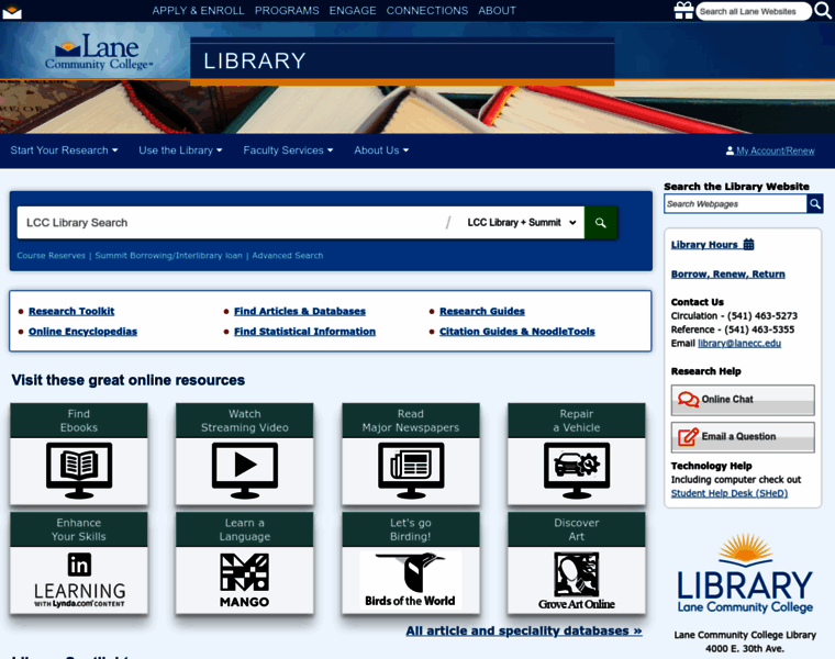 Library.lanecc.edu thumbnail