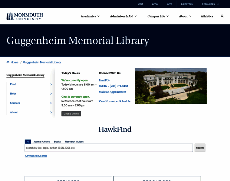 Library.monmouth.edu thumbnail