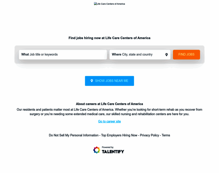 Life-care-centers-of-america.talentify.io thumbnail