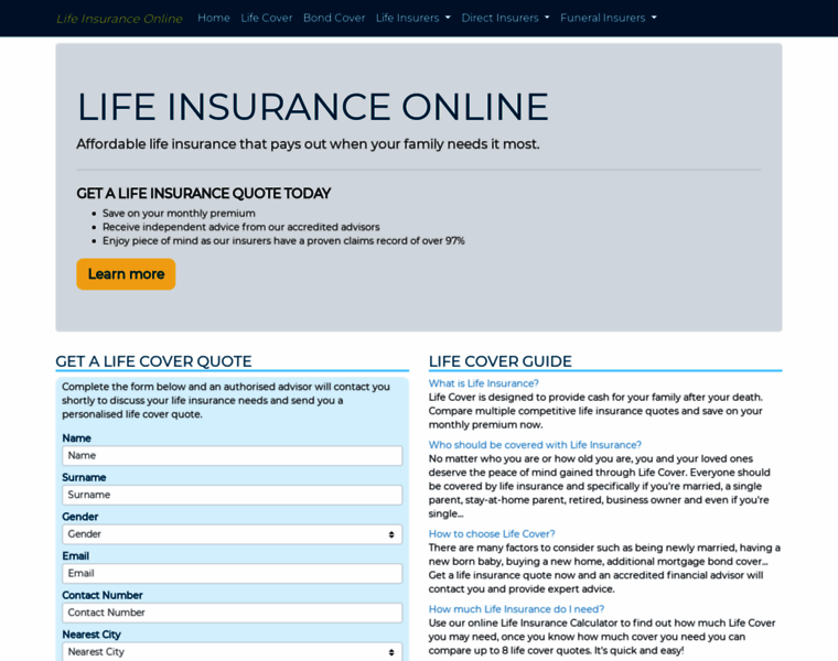 Life-insurance-online.co.za thumbnail