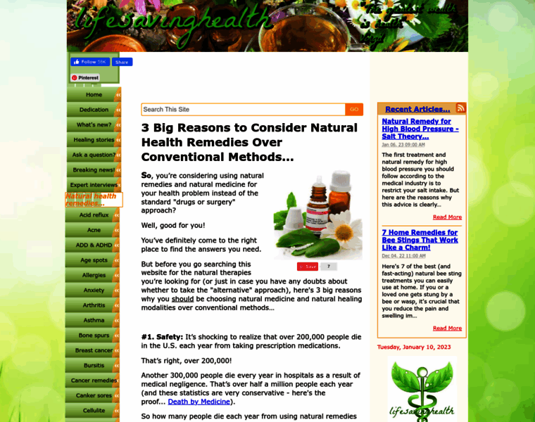Life-saving-naturalcures-and-naturalremedies.com thumbnail