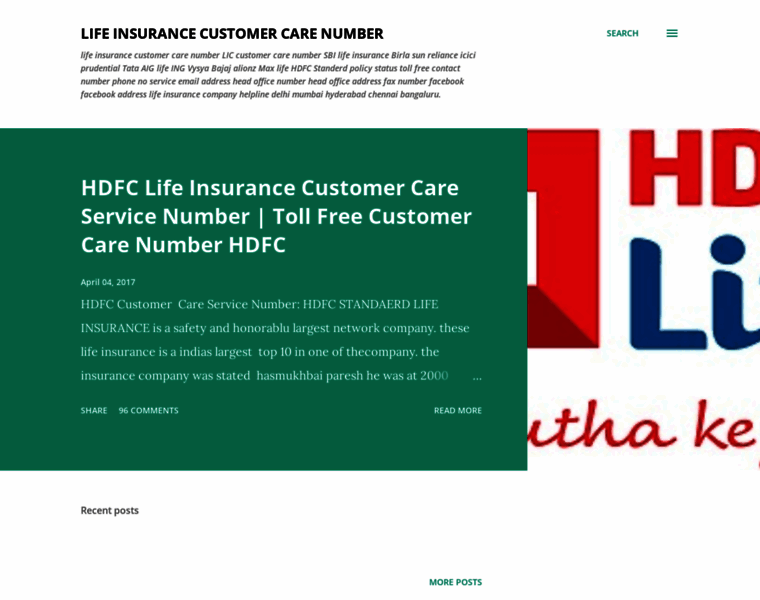 Lifeinsurancecustomercarenumber.blogspot.in thumbnail