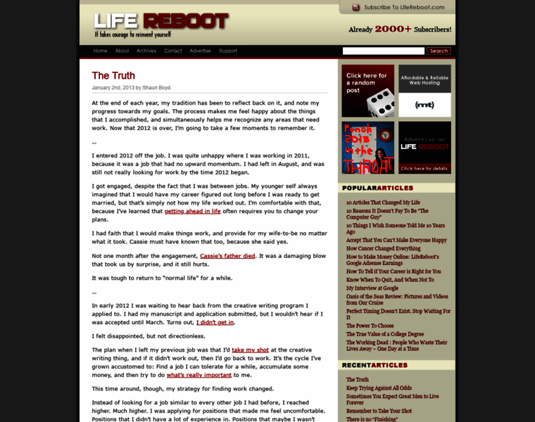 Lifereboot.com thumbnail