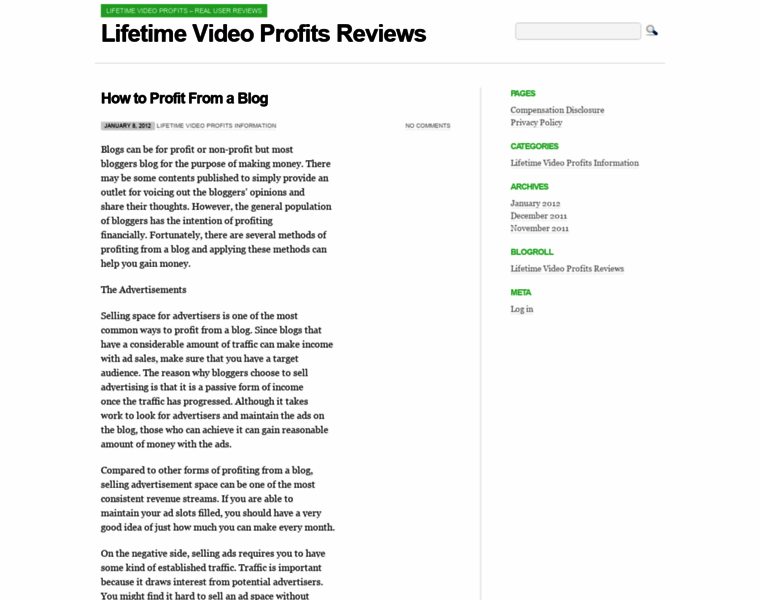 Lifetime-video-profits.com thumbnail