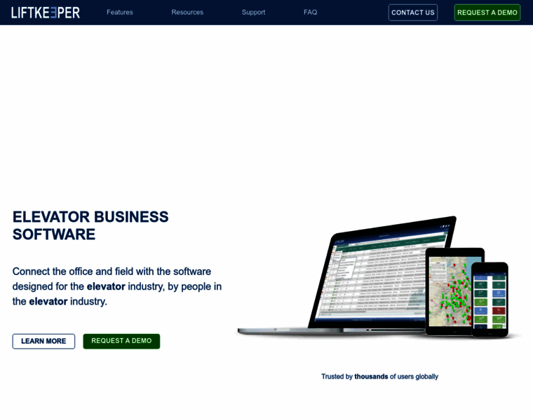 liftkeeper.com at WI. Liftkeeper - Elevator Business Software - Home