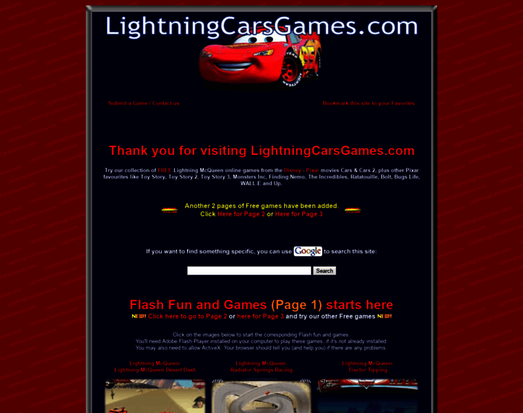 Lightningcarsgames.com thumbnail