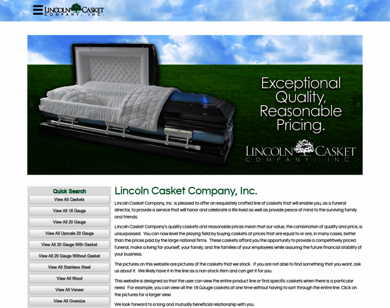Lincolncasketcompany.com thumbnail