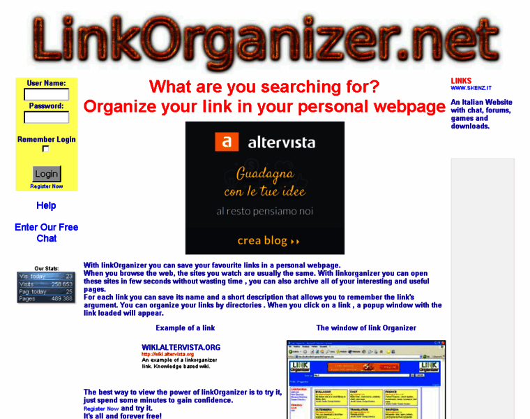 Linkorganizer.altervista.org thumbnail