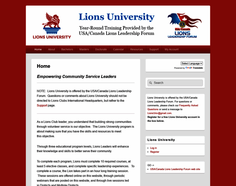 Lionsuniversity.org thumbnail