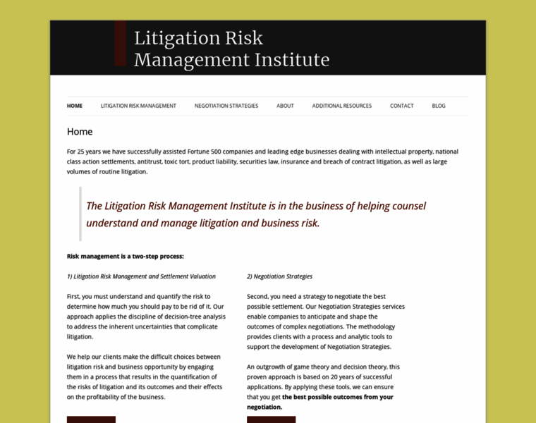 Litigationriskmanagement.com thumbnail