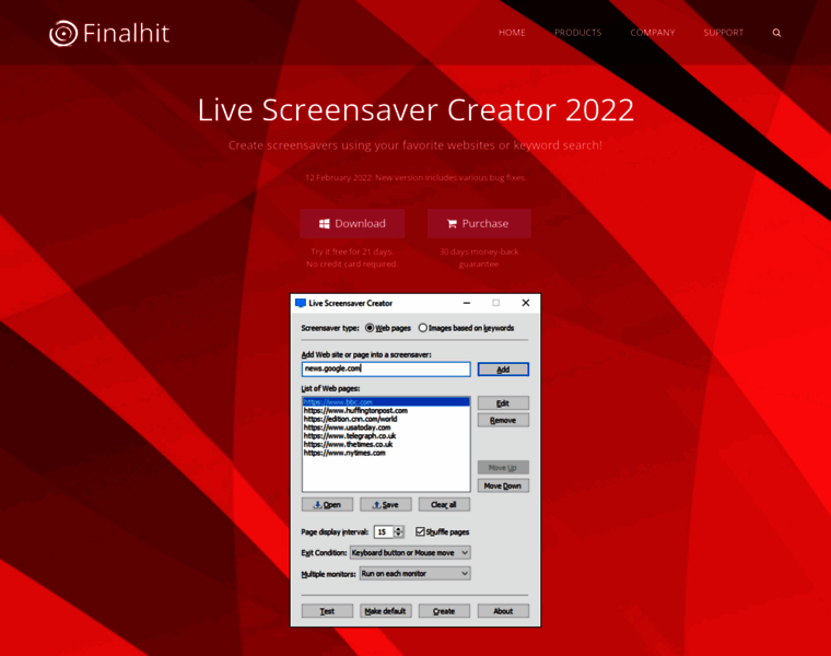 Live-screensaver-creator.com thumbnail