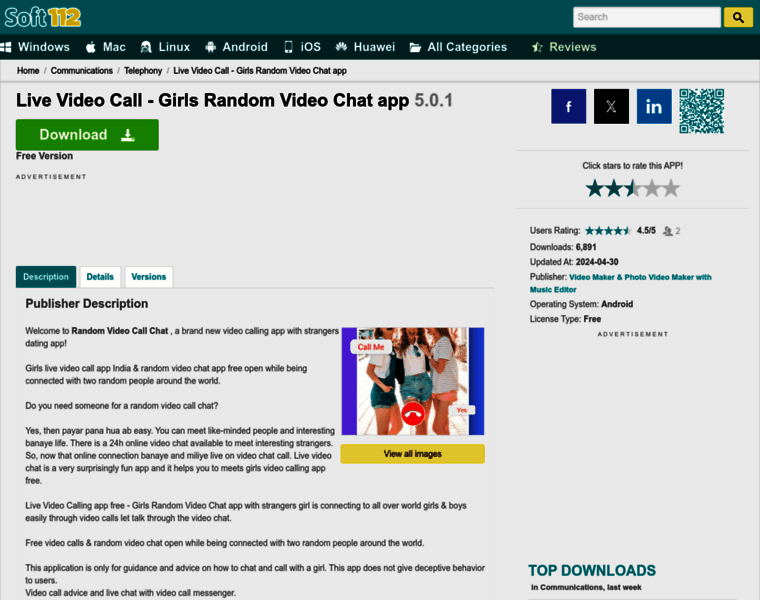 Live-video-call-girls-random-video-chat-app.soft112.com thumbnail