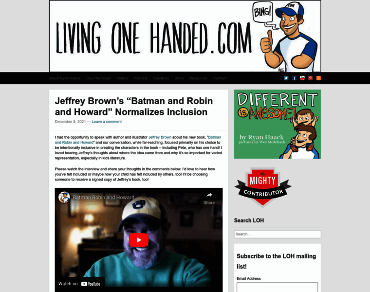 Livingonehanded.com thumbnail