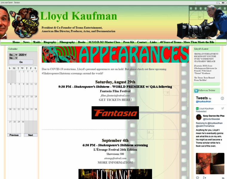 Lloydkaufman.com thumbnail