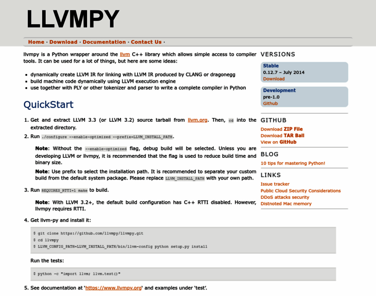 Llvmpy.org thumbnail