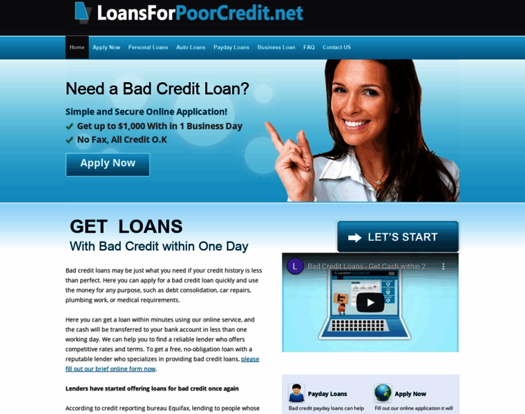 Loansforpoorcredit.net thumbnail