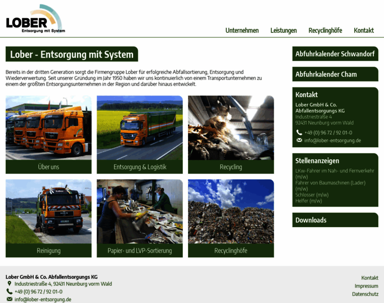lober-entsorgung.de at WI. Startseite - Lober Entsorgung und Logistik ...