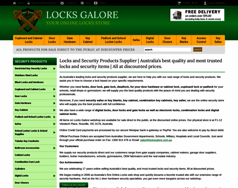 Locksgalore.com.au thumbnail
