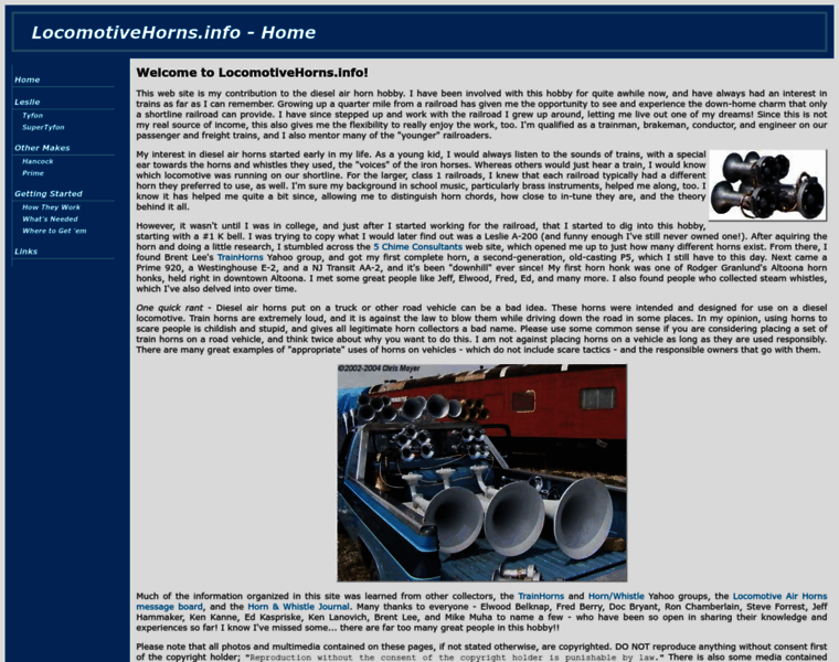 Locomotivehorns.info thumbnail