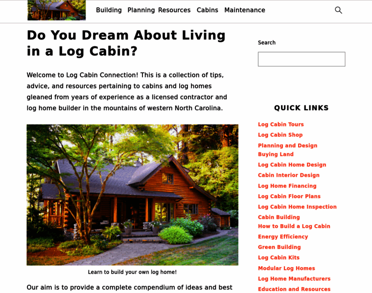 Log-cabin-connection.com thumbnail
